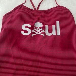 Soul Cycle x Lululemon Striped Skull Tank Top